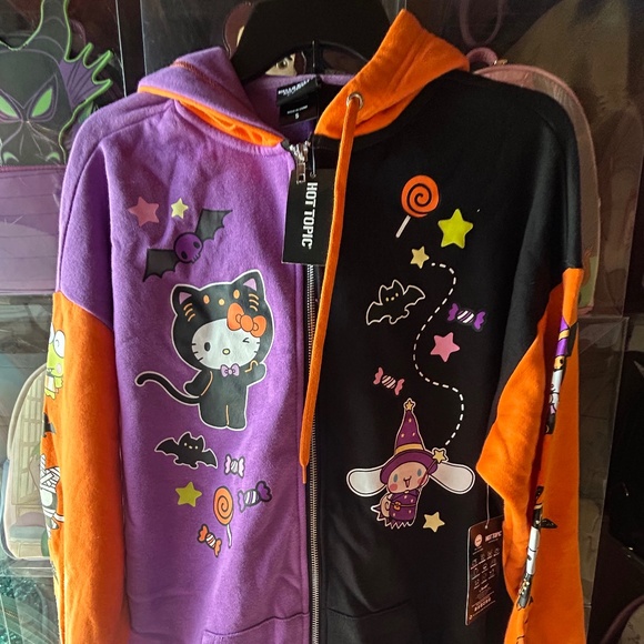 Sanrio Hello Kitty My Melody Cinnamoroll Kuromi Keroppi Zip Hoodie Women Small - Picture 1 of 11